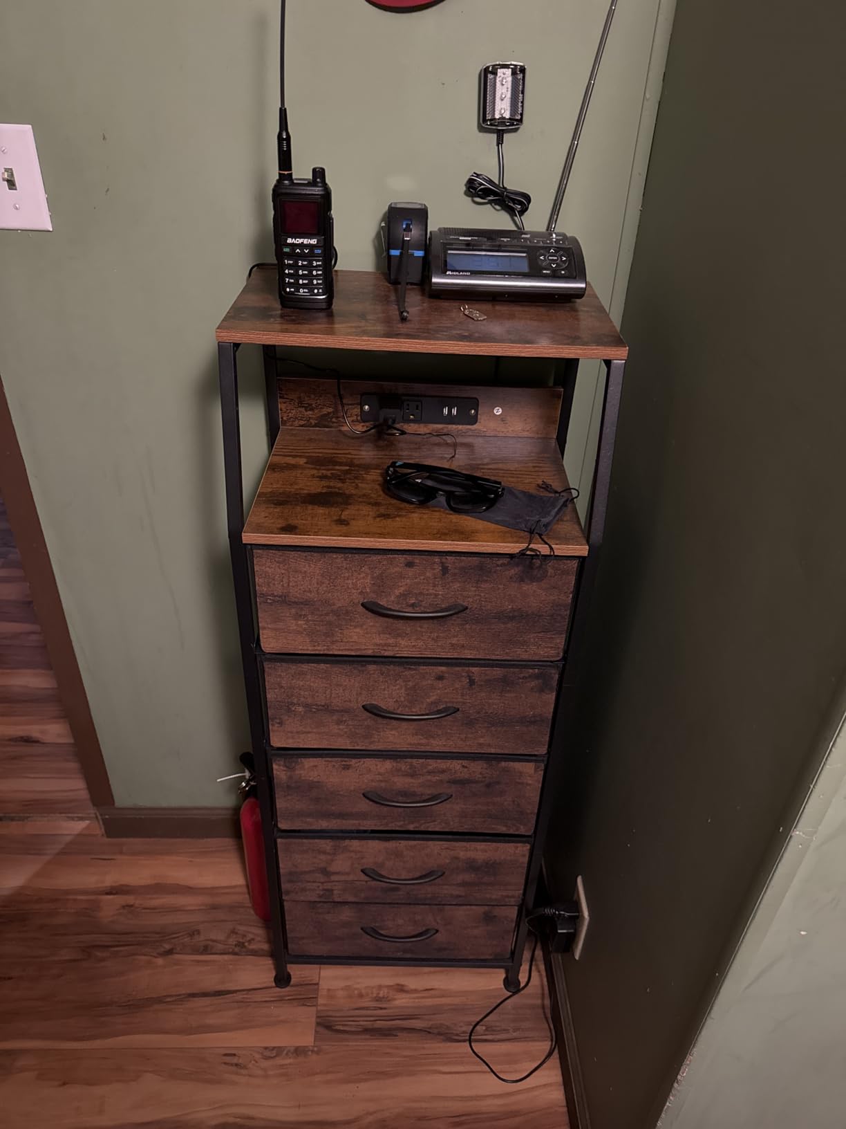 Furnulem Night Stand with Charging Station, 3 Fabric Drawers Bedside Table customer photo 2