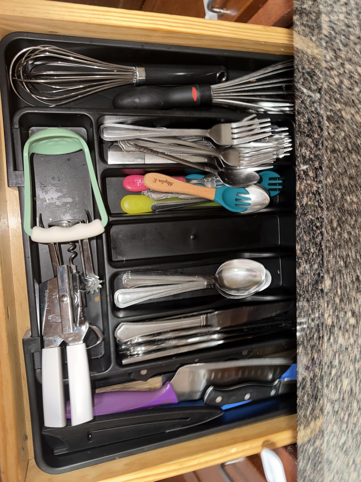 ukeetap Extra Large Expandable Silverware Organizer, Flatware Tray, Black customer photo 2