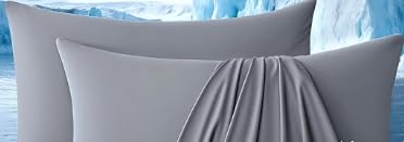 Ultra-Chill Cooling Pillowcase Set of 2 for Hot Sleepers, Softer Than Silk Pillow Cases for Protecting Hair & Skin, Breathable Bed Pillow Covers w/ Zipper, Gifts for Women & Men (Light Gray, Standard) customer photo 1