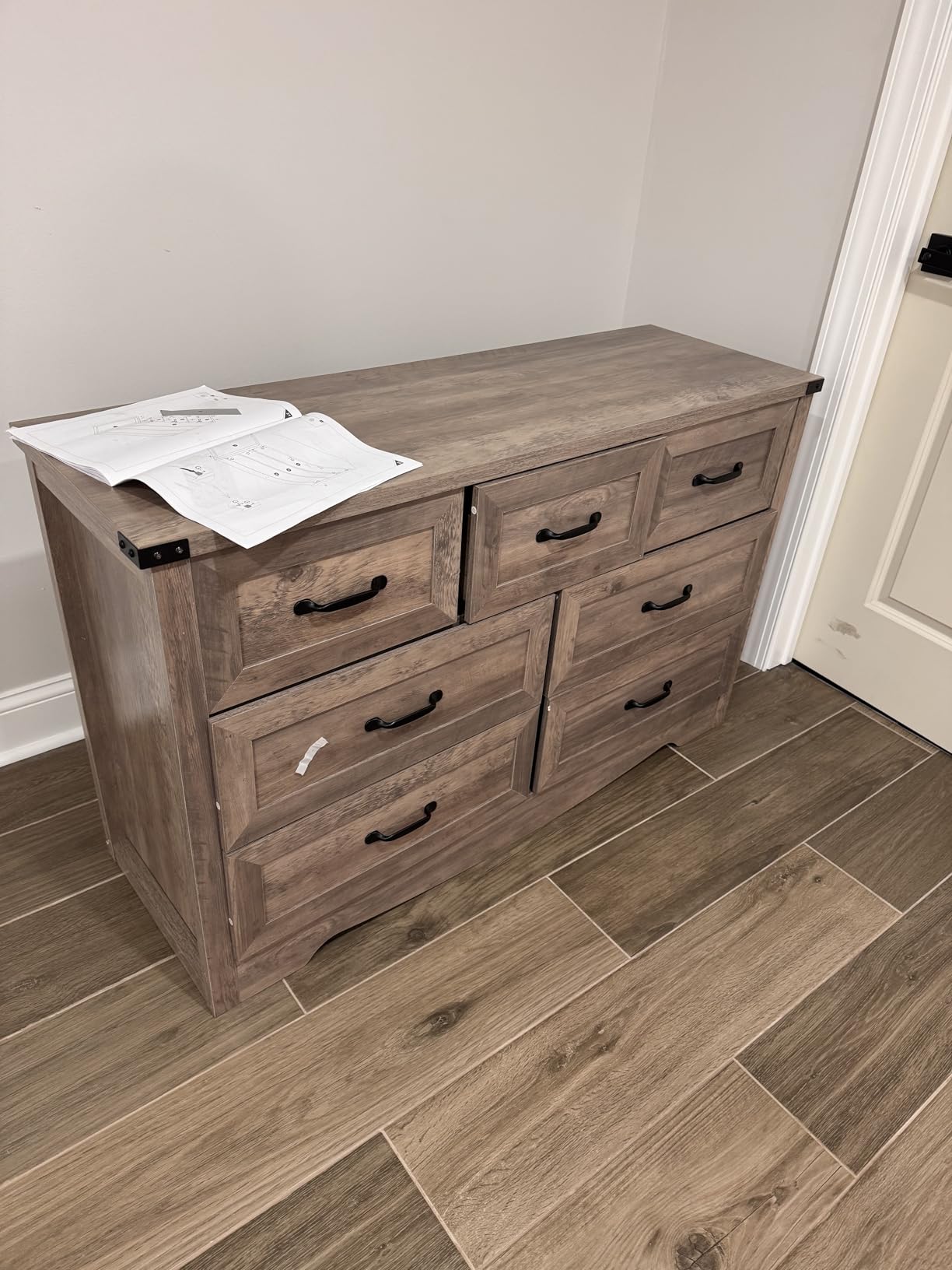 BORNOON 3-Drawer Dresser for Bedroom, Small Wooden Chest of Drawers with Metal Handles, Narrow Storage Cabinet with Anti-Tipping Design, Sturdy Dresser Organizer for Closet, Living Room, Entryway customer photo 1